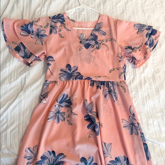 Baby pink floral maxi dress - Picture 2 of 3